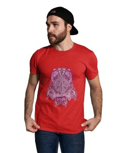 The Cursed Mermaid Red Round Neck Cotton Half Sleeved T-Shirt with Printed Graphics