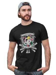 Casino Queen Black Round Neck Cotton Half Sleeved T-Shirt with Printed Graphics