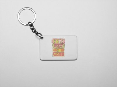 Keep kaam se kaam - acryllic printed white keychains/ keyrings for bollywood lover people(Pack Of 2)