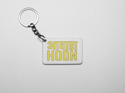 Aawara Hoon - acryllic printed white keychains/ keyrings for bollywood lover people(Pack Of 2)