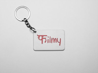 Filmy-acryllic printed white keychains/ keyrings for bollywood lover people(Pack Of 2)