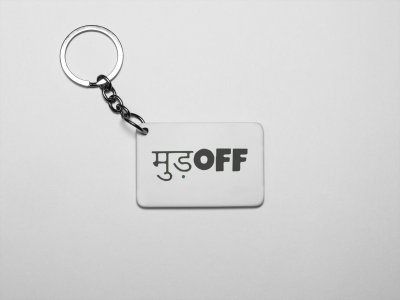 Mood Off- acryllic printed white keychains/ keyrings for bollywood lover people(Pack Of 2)