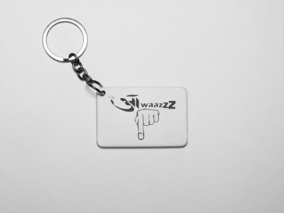 Aawaazzzz- acryllic printed white keychains/ keyrings for bollywood lover people(Pack Of 2)