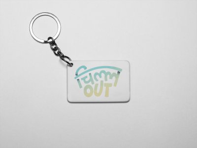 Chill-out - acryllic printed white keychains/ keyrings for bollywood lover people(Pack Of 2)