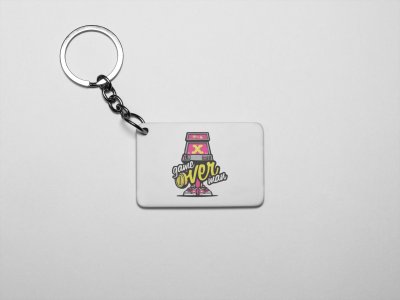 Game Over acryllic printed white keychains/ keyrings for bollywood lover people(Pack Of 2)