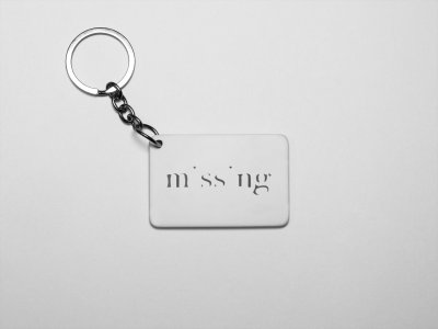 Missing acryllic printed white keychains/ keyrings for bollywood lover people(Pack Of 2)