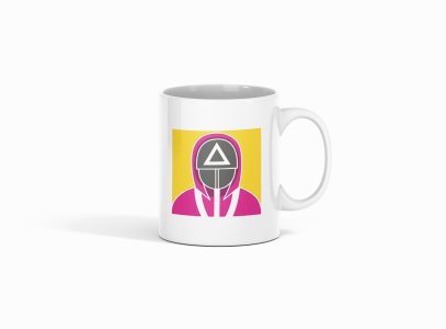 Pink Mask Man - animation themed printed ceramic white coffee and tea mugs/ cups for animation lovers
