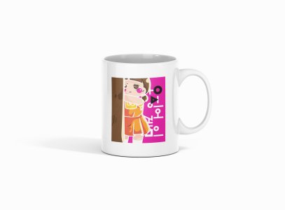 Doll Playing- animation themed printed ceramic white coffee and tea mugs/ cups for animation lovers