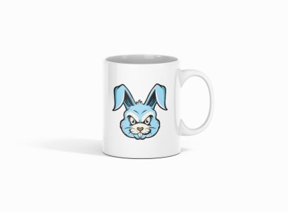 Blue rabbit - animation themed printed ceramic white coffee and tea mugs/ cups for animation lovers