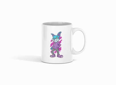 Blue fox - animation themed printed ceramic white coffee and tea mugs/ cups for animation lovers