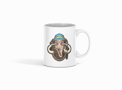 Elephant with chain - animation themed printed ceramic white coffee and tea mugs/ cups for animation lovers