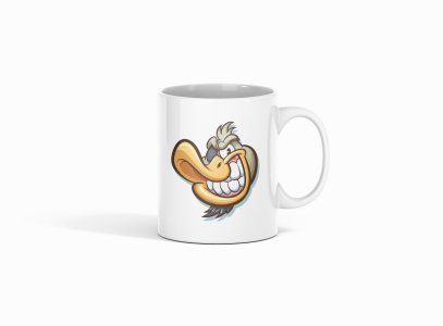 Duck smiling - animation themed printed ceramic white coffee and tea mugs/ cups for animation lovers
