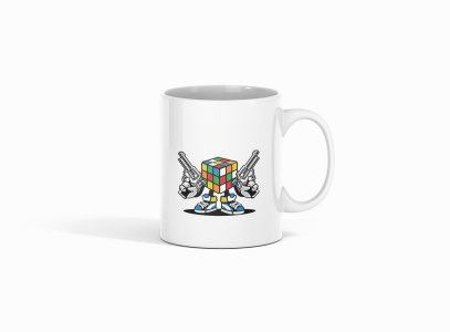 Rubik's cube - animation themed printed ceramic white coffee and tea mugs/ cups for animation lovers