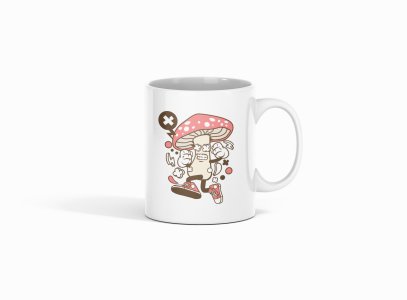 Mushroom - animation themed printed ceramic white coffee and tea mugs/ cups for animation lovers