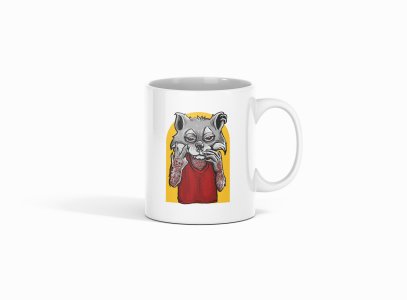 Tattoo fox - animation themed printed ceramic white coffee and tea mugs/ cups for animation lovers