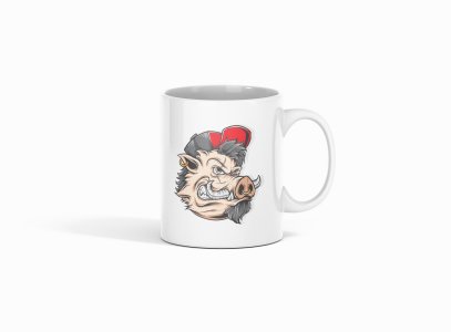 Peach pig - animation themed printed ceramic white coffee and tea mugs/ cups for animation lovers