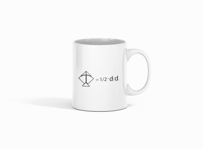 Kite- formula themed printed ceramic white coffee and tea mugs/ cups for maths lovers