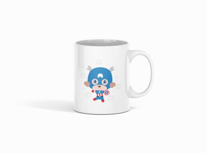 Captain America - animation themed printed ceramic white coffee and tea mugs/ cups for animation lovers