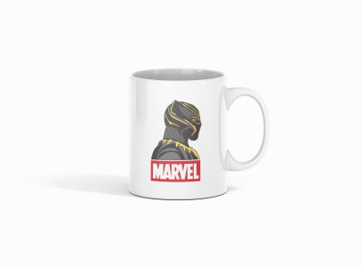 Black panther side view - animation themed printed ceramic white coffee and tea mugs/ cups for animation lovers