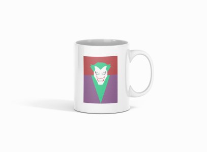 DC Joker smiling - animation themed printed ceramic white coffee and tea mugs/ cups for animation lovers