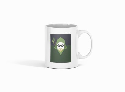 Green hoodie man - animation themed printed ceramic white coffee and tea mugs/ cups for animation lovers