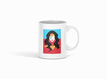 Wonder woman - animation themed printed ceramic white coffee and tea mugs/ cups for animation lovers