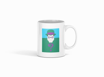 Riddler - animation themed printed ceramic white coffee and tea mugs/ cups for animation lovers