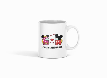 Love is among us (BG Black & Red)- animation themed printed ceramic white coffee and tea mugs/ cups for animation lovers