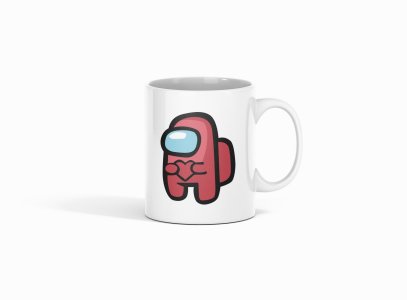 Baby red game man (Front side) - animation themed printed ceramic white coffee and tea mugs/ cups for animation lovers
