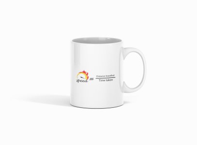 S=D/T  - formula themed printed ceramic white coffee and tea mugs/ cups for maths lovers