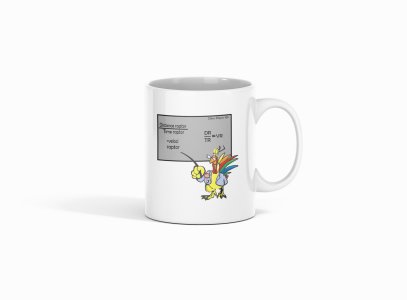 DR/TR=VR- formula themed printed ceramic white coffee and tea mugs/ cups for maths lovers