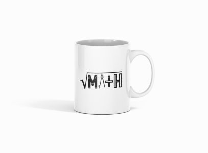RootoverMath  - formula themed printed ceramic white coffee and tea mugs/ cups for maths lovers