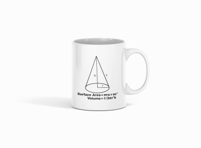 Cone  - formula themed printed ceramic white coffee and tea mugs/ cups for maths lovers