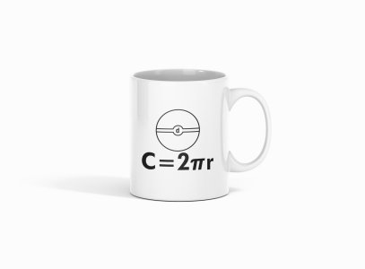 C=2PieR  - formula themed printed ceramic white coffee and tea mugs/ cups for maths lovers