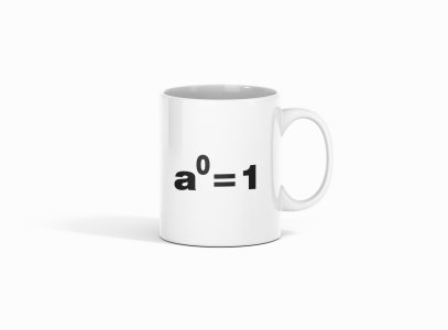 a Degree=1 - formula themed printed ceramic white coffee and tea mugs/ cups for maths lovers