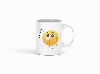 Remembering Music Emoji- emoji printed ceramic white coffee and tea mugs/ cups for emoji lover people