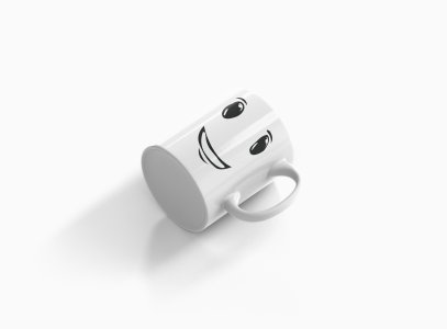Without Nose Emoji- emoji printed ceramic white coffee and tea mugs/ cups for emoji lover people