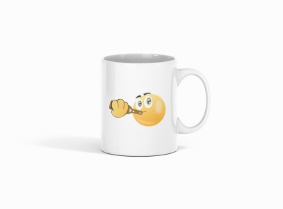 Chill Emoji Text With Full Chill- emoji printed ceramic white coffee and tea mugs/ cups for emoji lover people