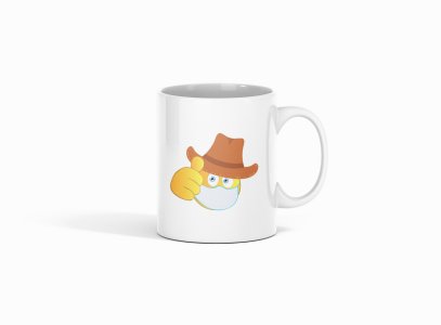 Mask is Compulsory Emoji- emoji printed ceramic white coffee and tea mugs/ cups for emoji lover people