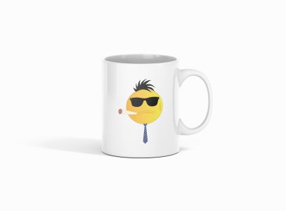 I Am The Boss Emoji- emoji printed ceramic white coffee and tea mugs/ cups for emoji lover people