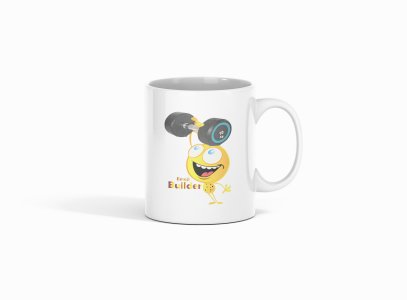 Gym Freck Emoji- emoji printed ceramic white coffee and tea mugs/ cups for emoji lover people