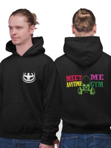 Meet Me Anytime printed artswear black hoodies for winter casual wear specially for Men