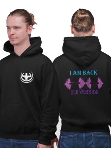 I Am Back Old Version printed artswear black hoodies for winter casual wear specially for Men