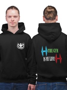The Gym Is My Life printed artswear black hoodies for winter casual wear specially for Men