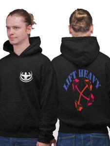 Lift Heavy printed artswear black hoodies for winter casual wear specially for Men