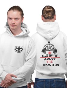 Lift Away The Pain printed artswear white hoodies for winter casual wear specially for Men