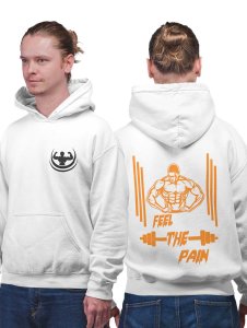 Feel The Pain printed artswear white hoodies for winter casual wear specially for Men