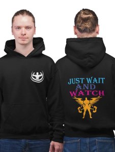 Just Wait And Watch printed artswear black hoodies for winter casual wear specially for Men