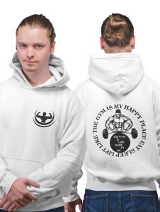 The Gym Is Like Home To Me printed artswear white hoodies for winter casual wear specially for Men