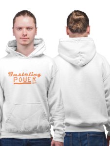 Installing Power 100%  printed artswear white hoodies for winter casual wear specially for Men